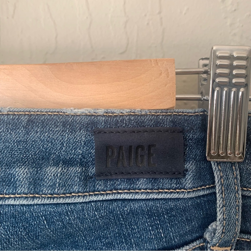 PAIGE Skyline Skinny Crop Mid-Rise Pico Jeans Raw Hem Size 27 - Picture 12 of 15